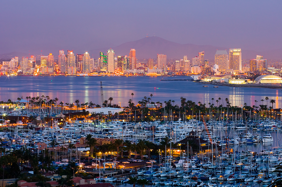 Skyscrapers next to a water in San Diego