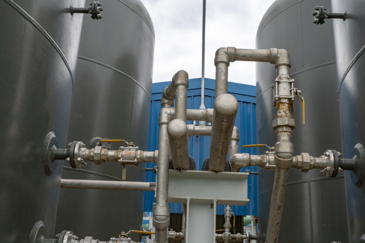 Air receiver tank on an air compressor.