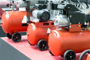 three air compressors in a row